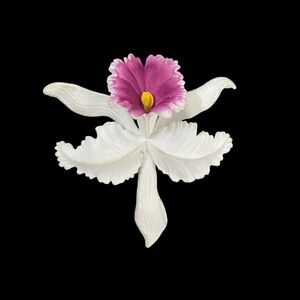 WESTERN GERMANY Flower Orchid Signed Brooch Pin